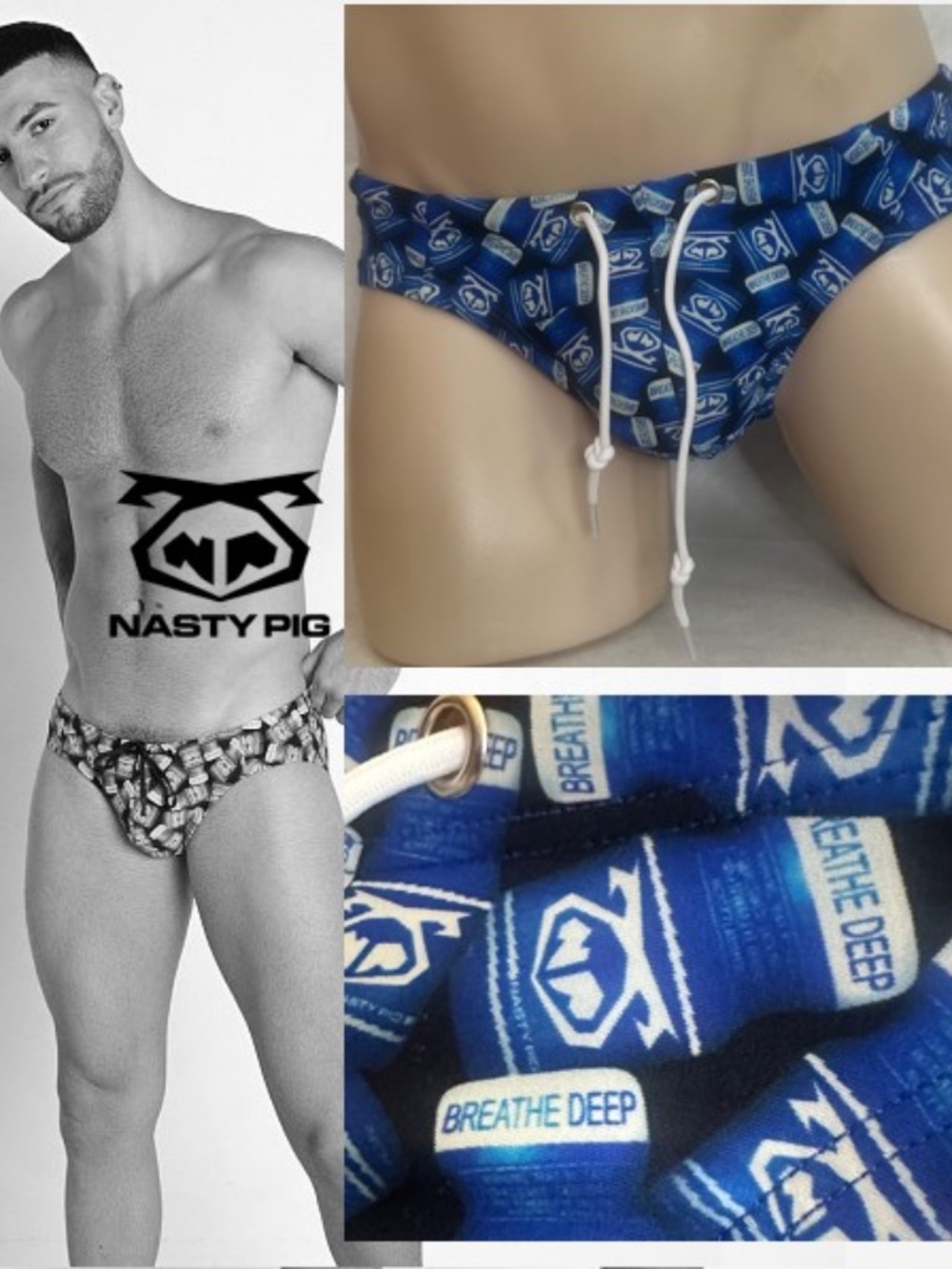 Nasty Pig Breathe Deep Swimsuit 30-36" waist RARE sold out style Gently worn